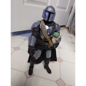 star wars galactic action the mandalorian and grogu interacive electronic/ 12in